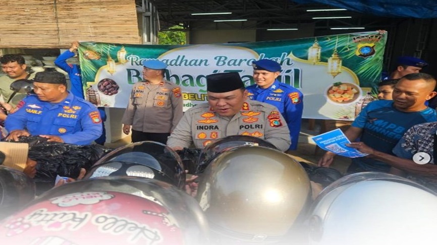 Berkah di Bumi Laskar Pelangi, Polres Beltim Menebar Kepedulian & Menguatkan Silaturahmi